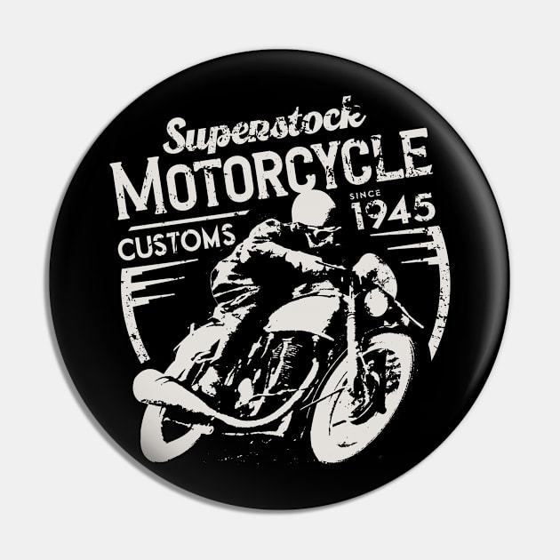 Vintage Superstock Motorcycle Customs Pin by SilverfireDesign