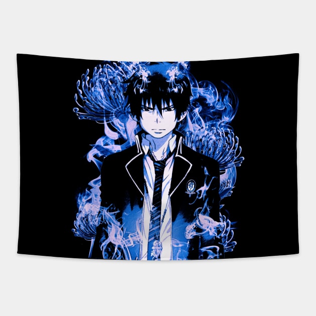 Neon Blue Flame Tapestry by stingi