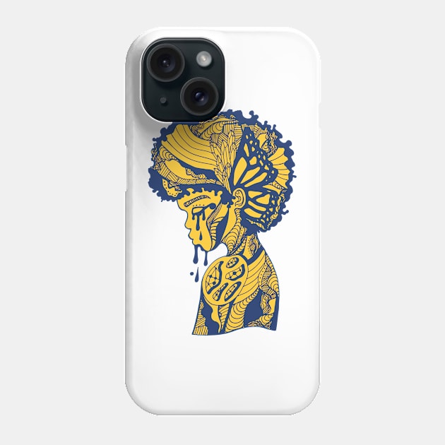 Gold and Navy Beauty In struggle Phone Case by kenallouis