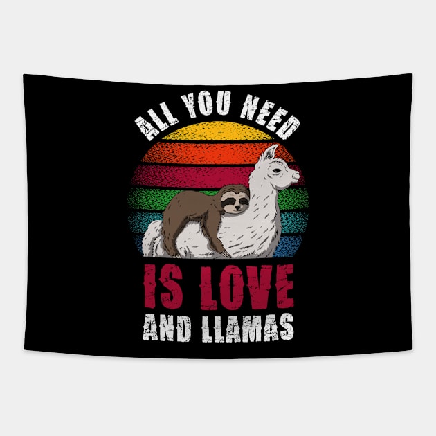 All you need is love and LLAMAS Tapestry by Pannolinno