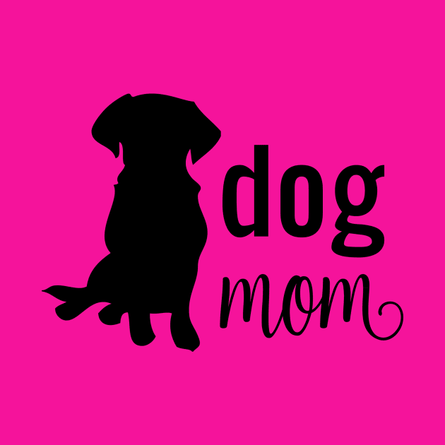 Dog Mom Silhouette Black by erinmizedesigns