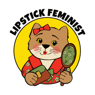 Lipstick Feminist Cat T-Shirt