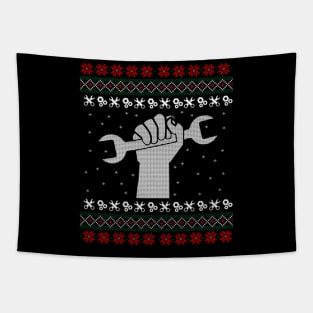 Mechanic Ugly Christmas Sweater Gift Tapestry