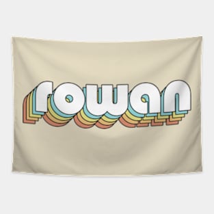 Rowan - Retro Rainbow Typography Faded Style Tapestry