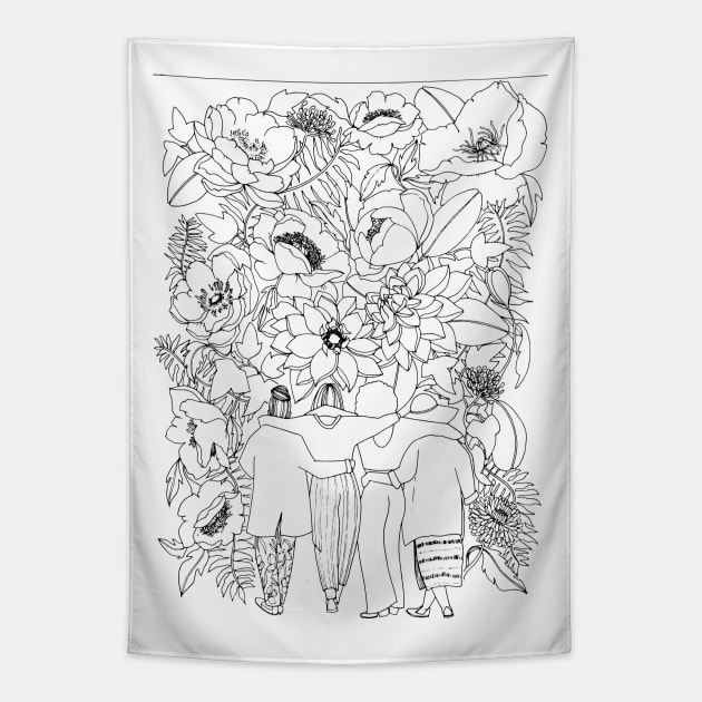 Plant Lady Friends Tapestry by themintgardener