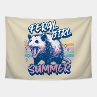 Feral Girl Summer Opossum - Funny Opossum Lover Summer Tapestry