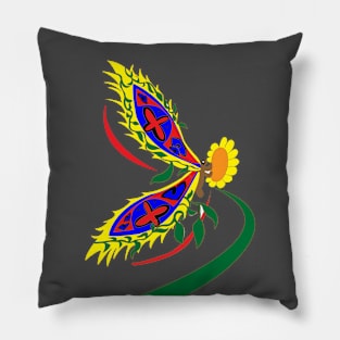 butterfly and sunflower Pillow