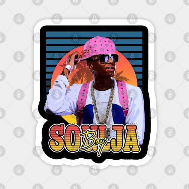 Retro Flyer Style Soulja Boy Hip hop Magnet by Now and Forever