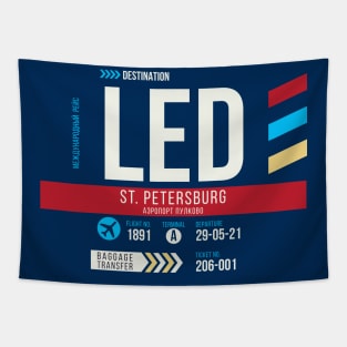 St. Petersburg (LED) Airport Code Baggage Tag Tapestry