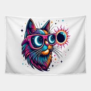 View Totality April 8 2024 Astronomy cat Solar Eclipse Tapestry