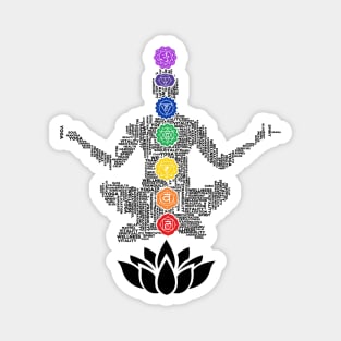 Typography Yoga Chakras Magnet