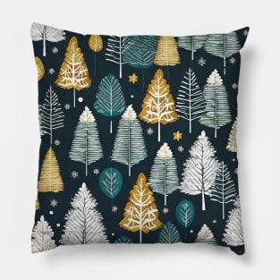 Winter Pine Tree design Christmas snow Pillow