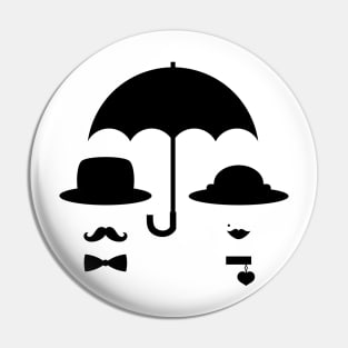 Lady and gentleman under the umbrella Pin