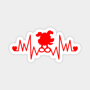 Dog Infinity Red Pulse Heartbeat Magnet