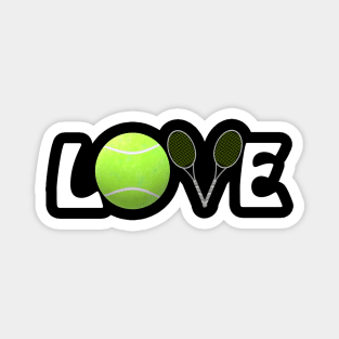 Tennis Lovers Rackets and Ball (White Letters) Magnet