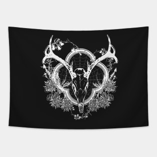 Deer Skull Floral Tapestry