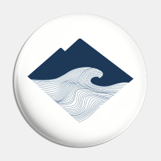 Navy Mountain Wave Pin