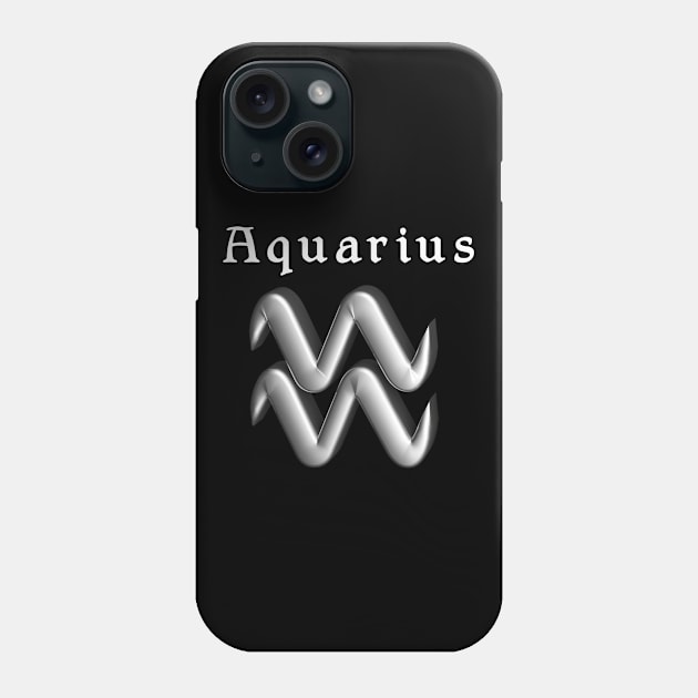 Aquarius Sign Hippy Hipster Astrology Modern Water Design Phone Case by letnothingstopyou
