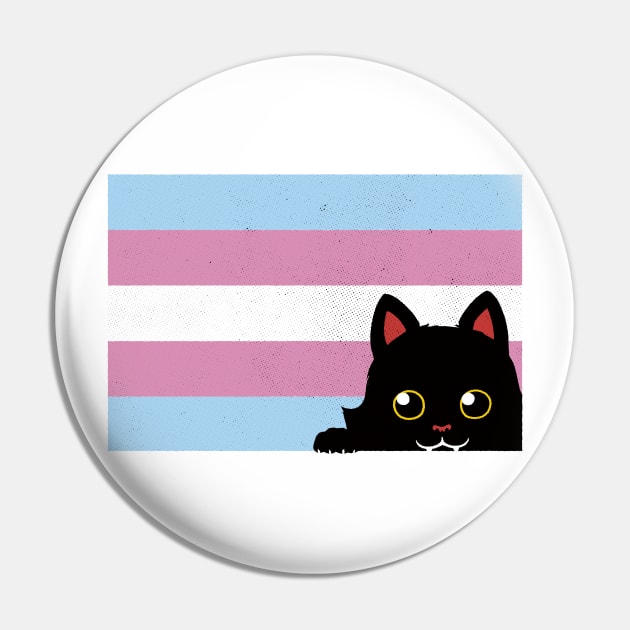 Peeking Cat Trans Flag by Tobe Fonseca Pin by Tobe_Fonseca