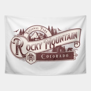 Rocky Mountain National Park Colorado Vintage Label Tapestry