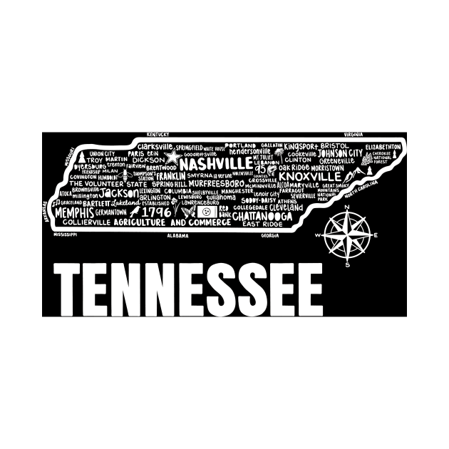 Tennessee Map by fiberandgloss