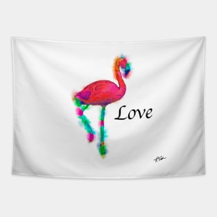 Love - Abstract Flamingo Step Tapestry