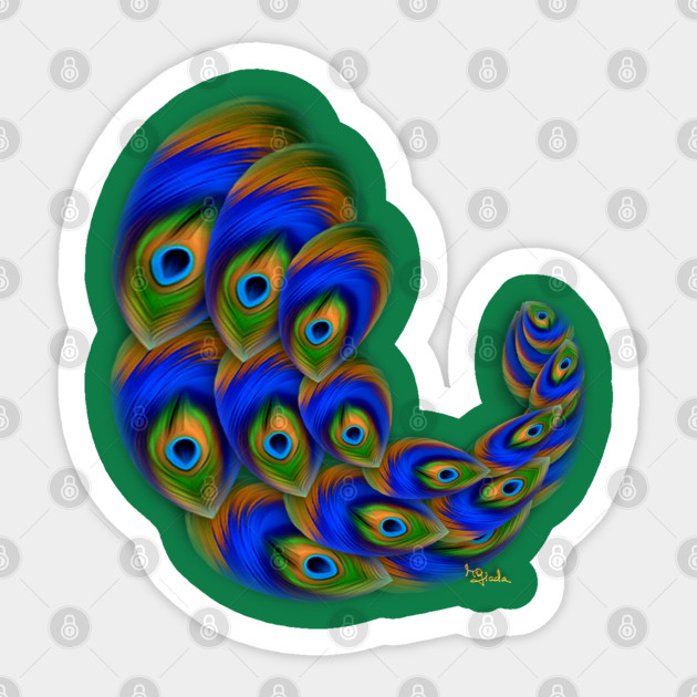 Peacock Feather Vortex Peacock Sticker Teepublic