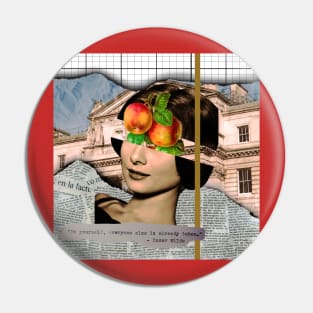 Vintage Collage Art Pin