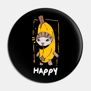Happy Banana Cat Funny Meme Pin