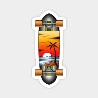 Skateboard Sunset beach Magnet