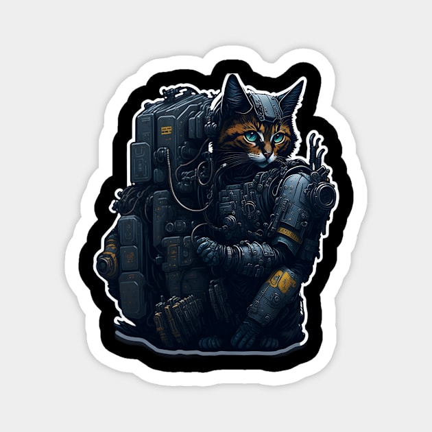 Mecha Cat_004 Magnet by Kulturmagazine