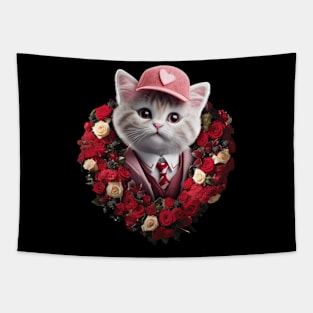 Valentines Day Cat Charm 3 Tapestry