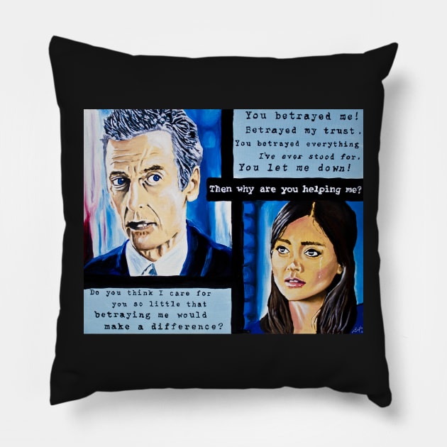 The Loyal Doctor or Clara's Betrayal Pillow by jephwho