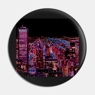 City at Night Cyperpunk/Vaporwave/Neon Inspired Art Pin