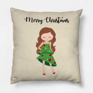 I am a Christmas Girl - Christmas tree inspired Pillow