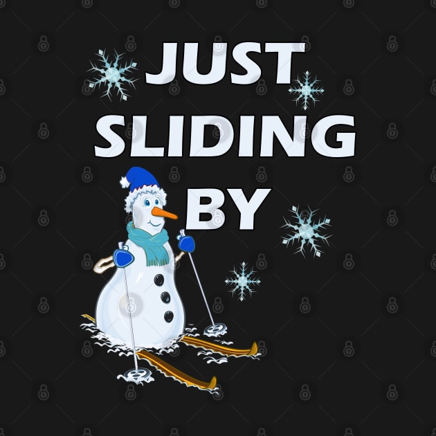 Snowman Gifts Just Sliding By Funny Christmas Skiing Snowmen by tamdevo1