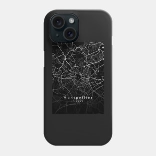 Montpellier France City Map dark Phone Case