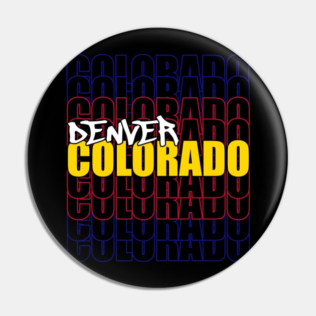 Denver Colorado State Flag Typography Pin by That5280Lady