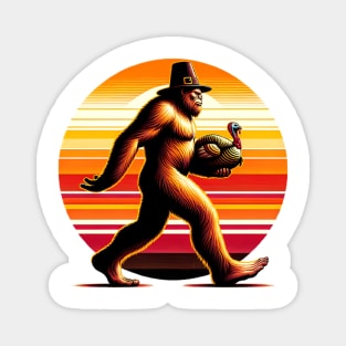 Thanksgiving Sasquatch Bigfoot Retro Fall Autumn Magnet