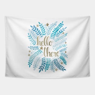 Hello There - Navy Blue & Gold Tapestry