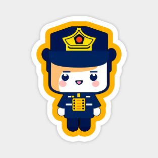 Cute Kawaii Dog as Police Officer Magnet