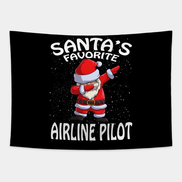 Santas Favorite Airline Pilot Christmas Tapestry by intelus