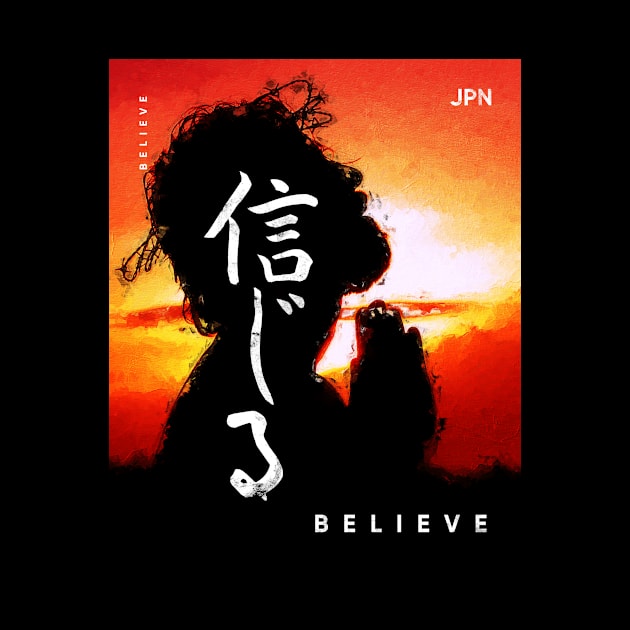 Japanese Aesthetic Graphic - Japan Tokyo Digital Paint Art - Believe by Adamita