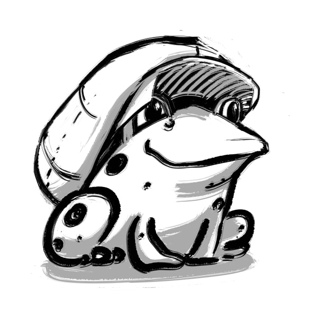 Frog in a cabby hat by Jason's Doodles