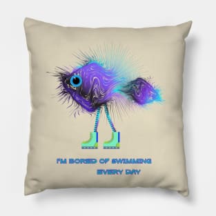 Violet walking fish Pillow