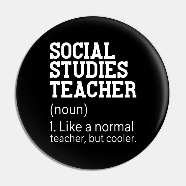 Funny Social Studies Teacher Definition Gift Idea Pin by Monster Skizveuo