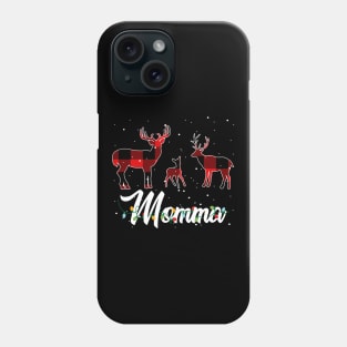 Momma Reindeer Plaid Pajama Shirt Family Christmas Phone Case