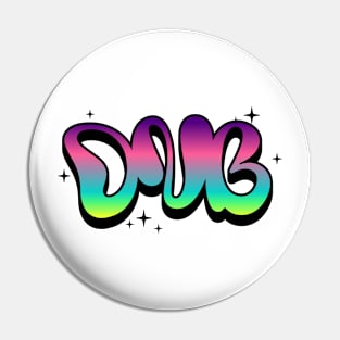 DNB - Liquid Font Color Gradient (black/green/pink) Pin