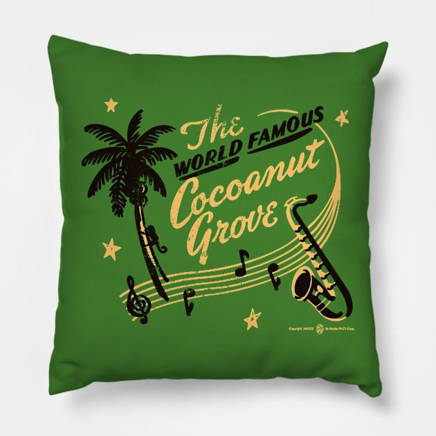 Vintage World Famous Cocoanut Grove Los Angeles Pillow by StudioPM71