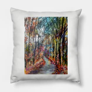 Inviting Autumn Woodland Lane Pillow